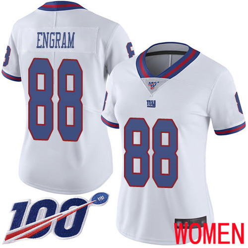 Women New York Giants #88 Evan Engram Limited White Rush Vapor Untouchable 100th Season Football NFL Jersey